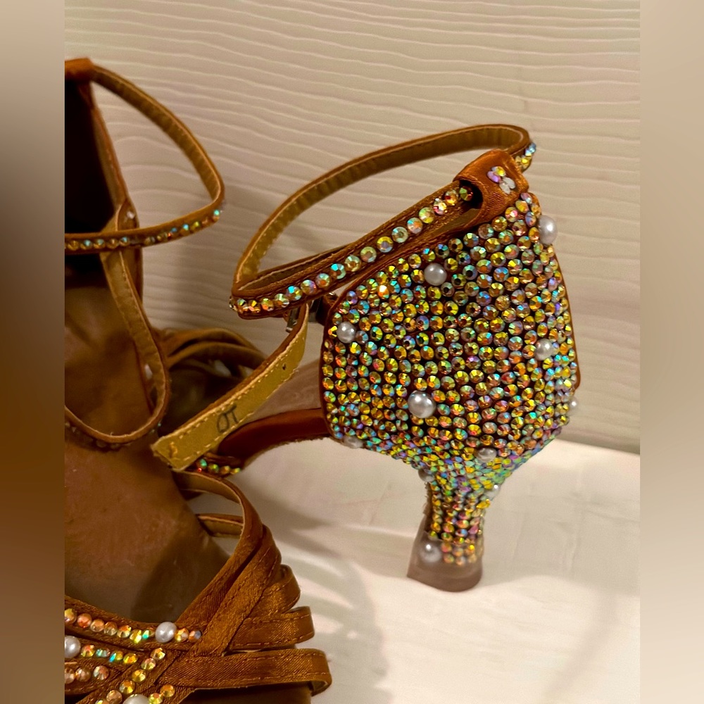 Rhinestoned Dance Shoes Size 7